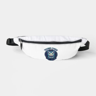 Techno Cyber Cat Funny Cat Lover Design - Techno C Bum Bags