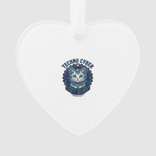 Techno Cyber Cat Funny Cat Lover Design - Techno C Ornament