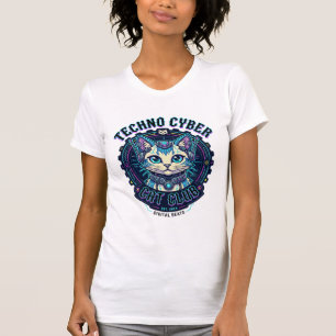 Techno Cyber Cat Funny Cat Lover Design - Techno C T-Shirt