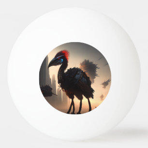 "Techno-Feathers: The Futuristic Emu Robot" Ping Pong Ball