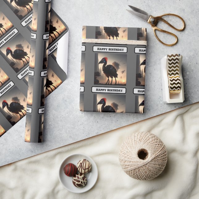 "Techno-Feathers: The Futuristic Emu Robot" Wrapping Paper (Crafts)