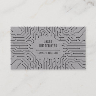 Techno Flat Sleek Modern Business Card