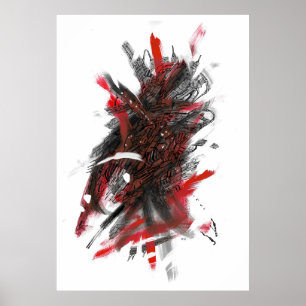 Techno galaxy painting poster