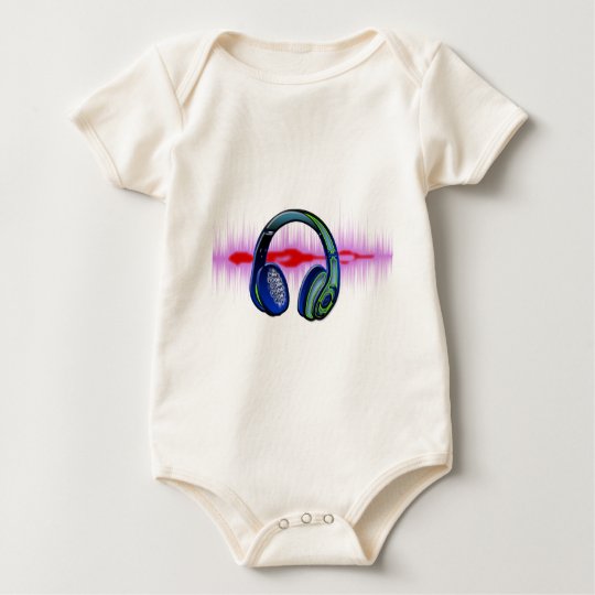 Techno Headphones Baby Bodysuit