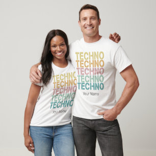 Techno House Retro Lettering Electro Vintage Rave T-Shirt