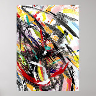 Techno hurricane painting poster