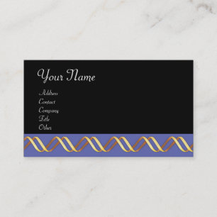 TECHNO INFINITE Gold Swirls In Blue Black Business Card