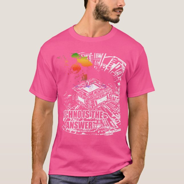 Techno Is The Answer Music Electro Dancing T-Shirt (Front)