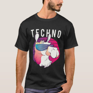 Techno Llama DJ Raver Rave Party EDM Festival T-Shirt