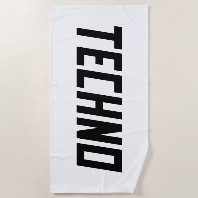 TECHNO Music Beach Towel (Front)
