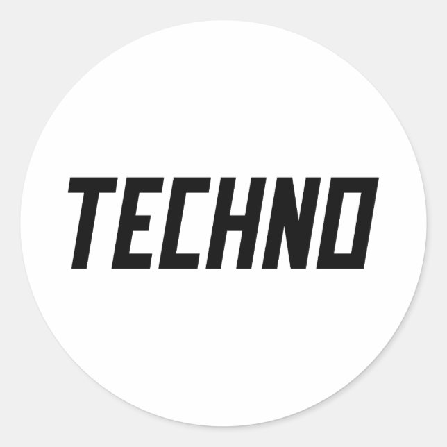 TECHNO Music Classic Round Sticker (Front)
