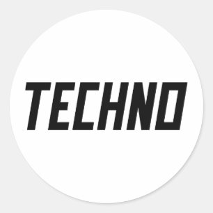 TECHNO Music Classic Round Sticker