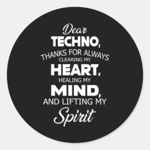 Techno Music DJ Electro Rave Festival Gift Idea Classic Round Sticker