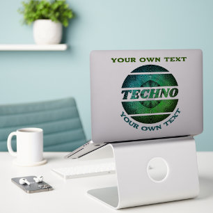 Techno music dj promotion Custom-Cut Vinyl Sticker