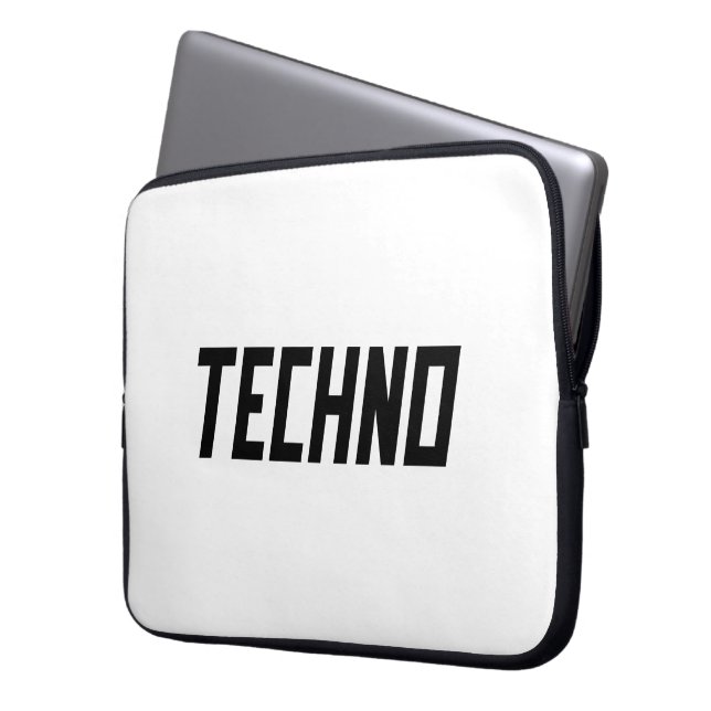TECHNO Music Laptop Sleeve (Front Left)