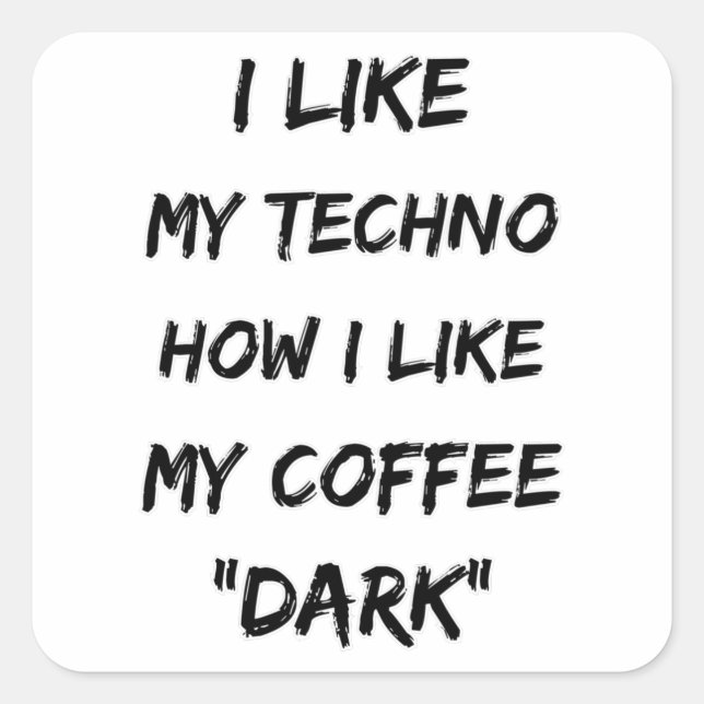 Techno Music Rave DJ Electro Festival Party Gift Square Sticker (Front)