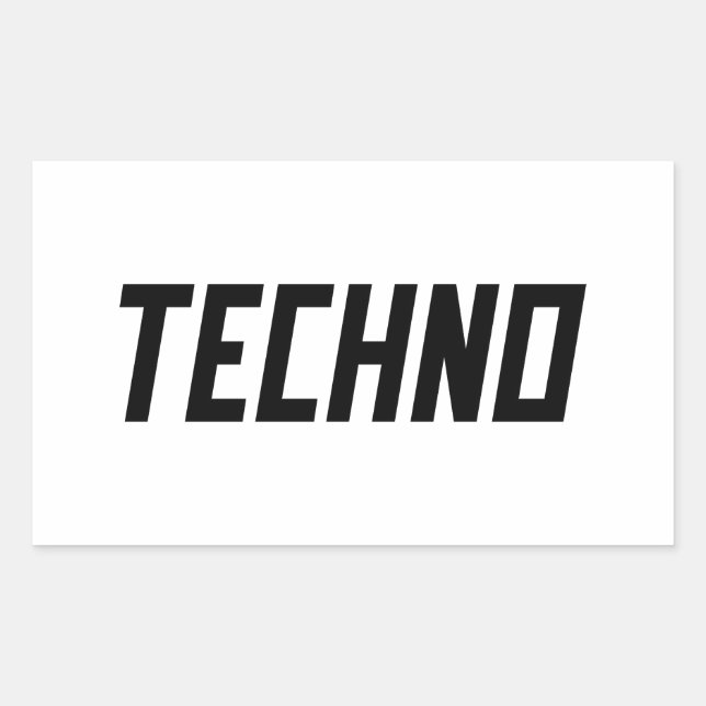 TECHNO Music Rectangular Sticker (Front)