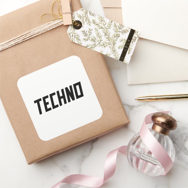 TECHNO Music Square Sticker (Gifting)