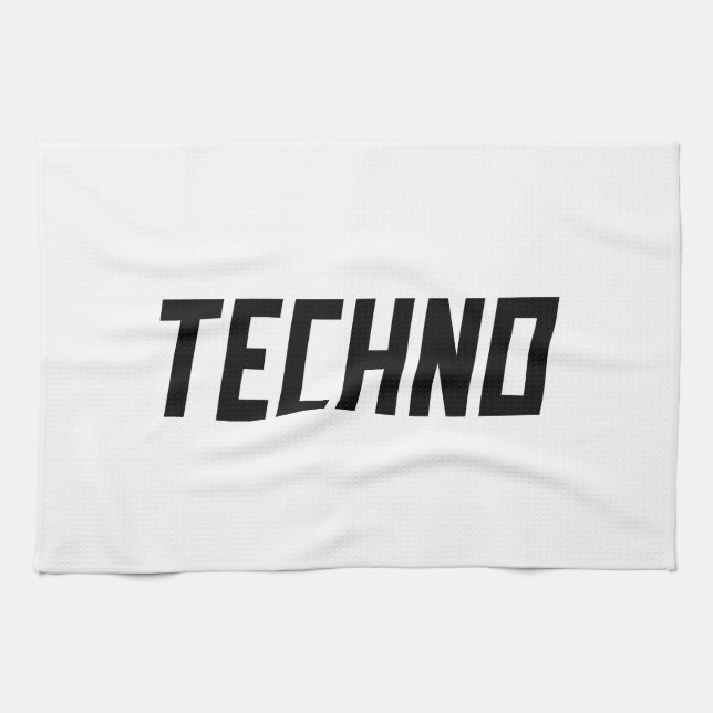 TECHNO Music Tea Towel (Horizontal)