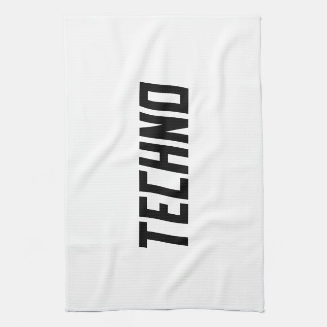 TECHNO Music Tea Towel (Vertical)