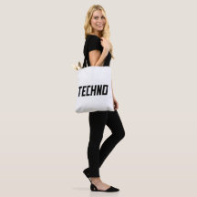 TECHNO Music Tote Bag