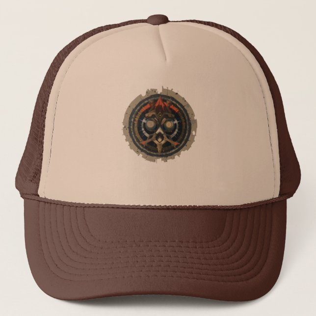 Techno Owl: Guardian of the Circuit Realms Trucker Hat (Front)