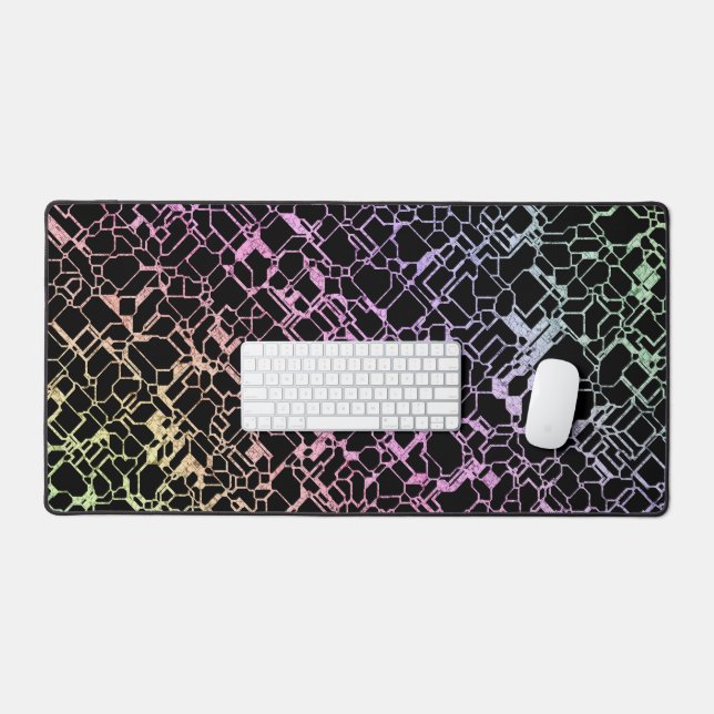 techno rainbo : desk mat (Keyboard & Mouse)