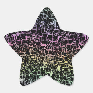 techno rainbo : star sticker