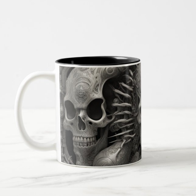 Techno skulls 005 Two-Tone coffee mug (Left)