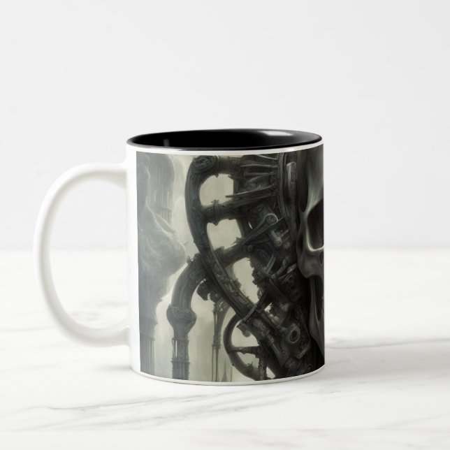 Techno skulls 057 Two-Tone coffee mug (Left)