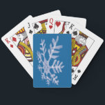 Techno Snowflake Playing Cards<br><div class="desc">A cool white techno style snowflake on a lush blue background for any winter holidays.</div>