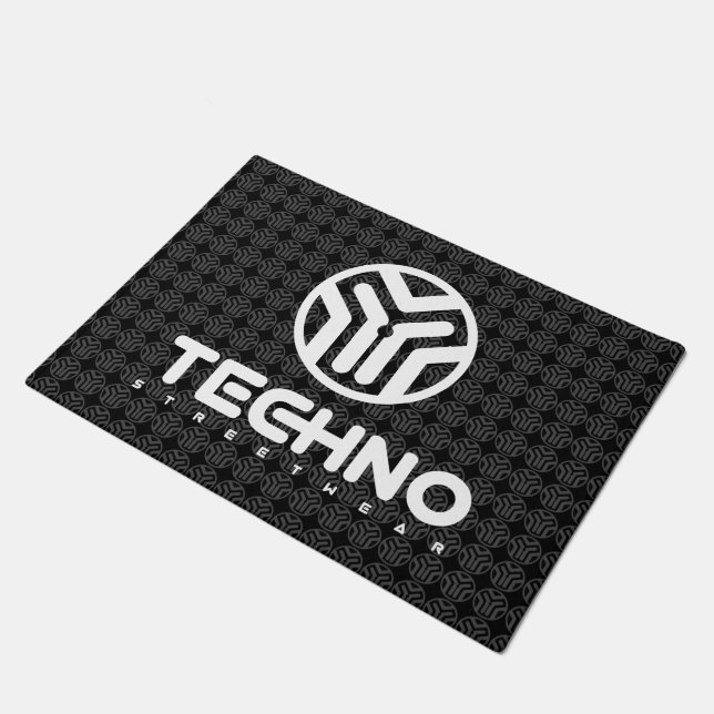 Techno Streetwear - Logo - Door Mat (Angled)