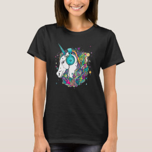 Techno Unicorn Dj Music  EDM Festival T-Shirt