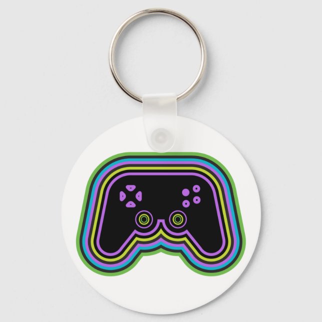 Techno Video Game Controller Key Ring (Front)