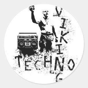 Techno Viking Classic Round Sticker
