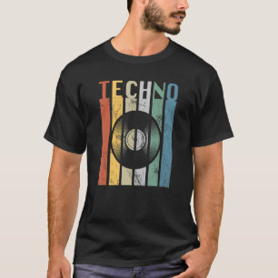 Techno Vintage Retro 70's Style Vinyl Record for D T-Shirt