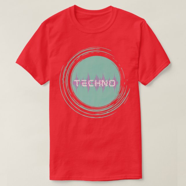Techno Waves EDM Music Festival Rave Dubstep  T-Shirt (Design Front)