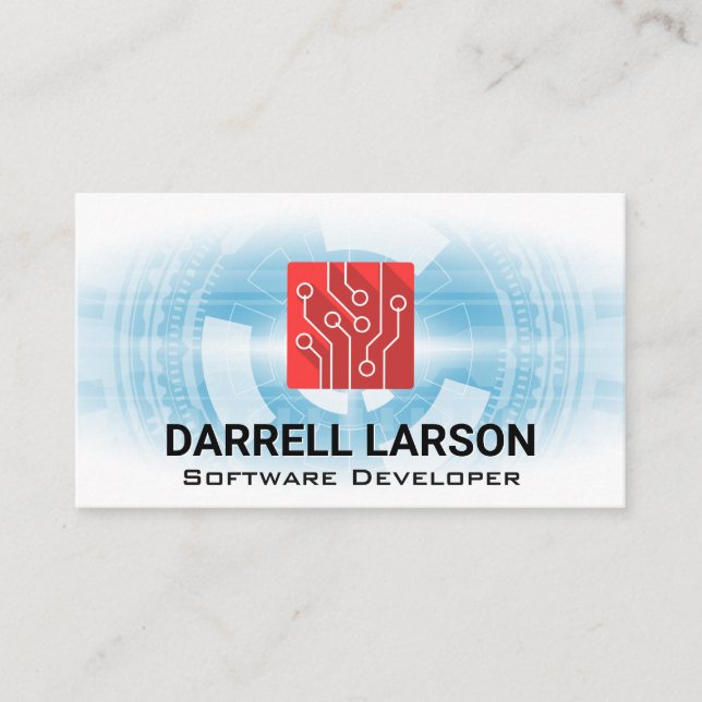 Technology Background | Circuit Logo Business Card (Front)