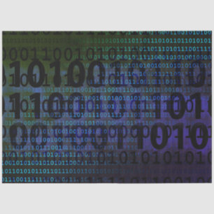 Technology Binary Code Decoupage Tissue Paper