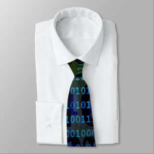 Technology Binary Code Neck Tie