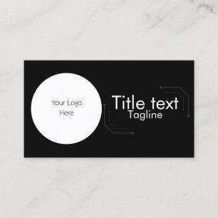 Technology Business Card Template, Black, White