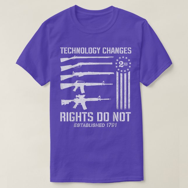 Technology Changes Rights Do Not Gun Rights 2a Sta T-Shirt (Design Front)