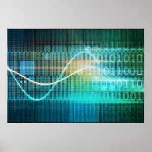 Technology Concept with Online Media Abstract Art Poster