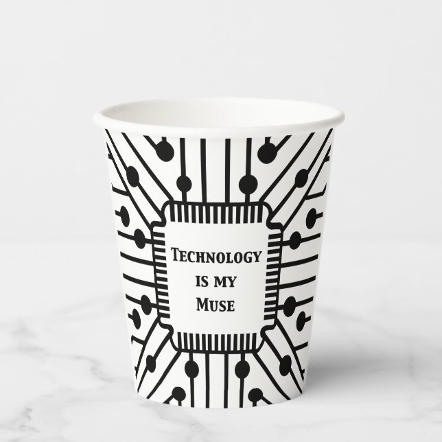 Technology is My Muse Paper Cups (Front)
