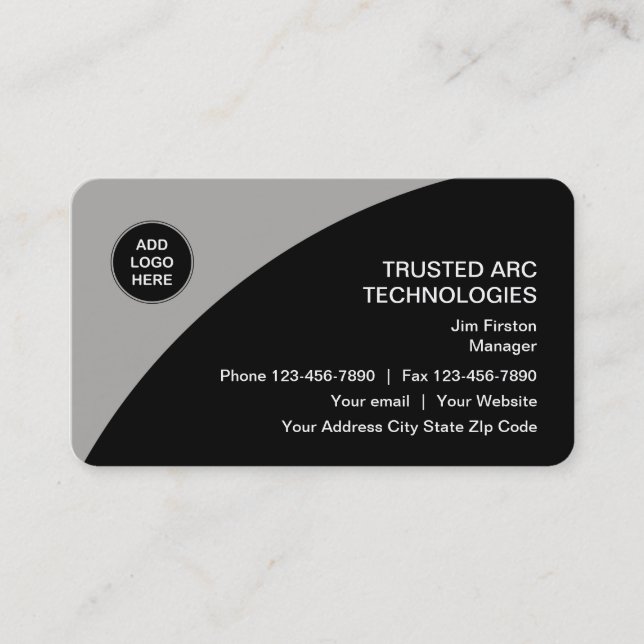 Technology Logo Design Business Card (Front)