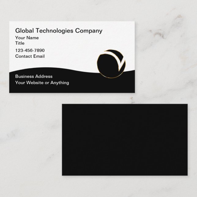 Technology Logo Unique Business Cards  (Front/Back)