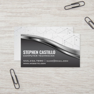 Technology   Metallic Design Business Card