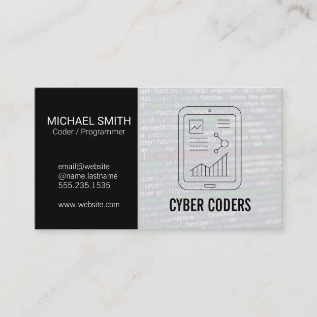 Technology | Programmer | Coder Business Card (Front)