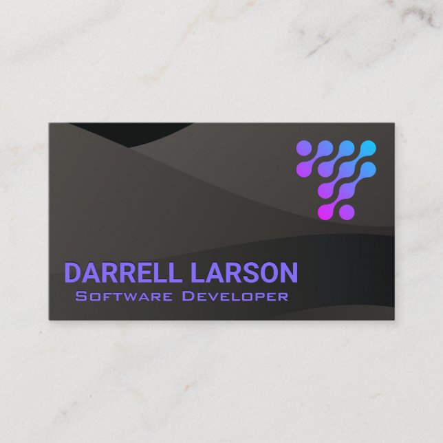 Technology Shapes Logo Design | Dark Layers Business Card (Front)