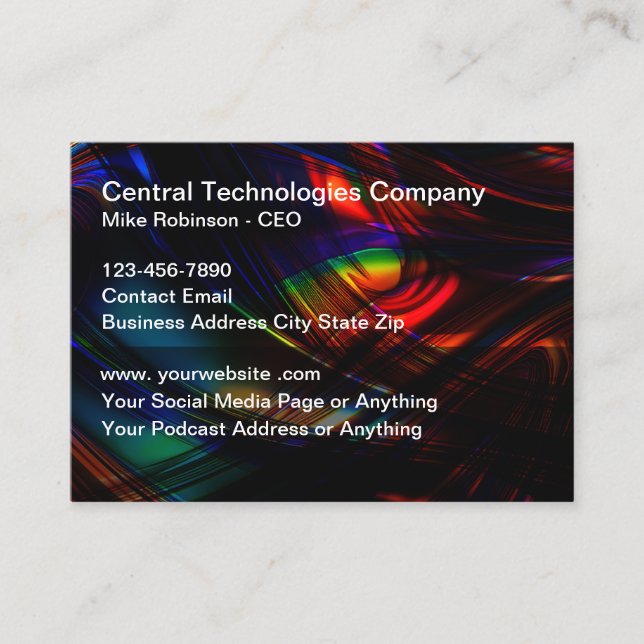 Technology Theme Business Cards Cool Design (Front)